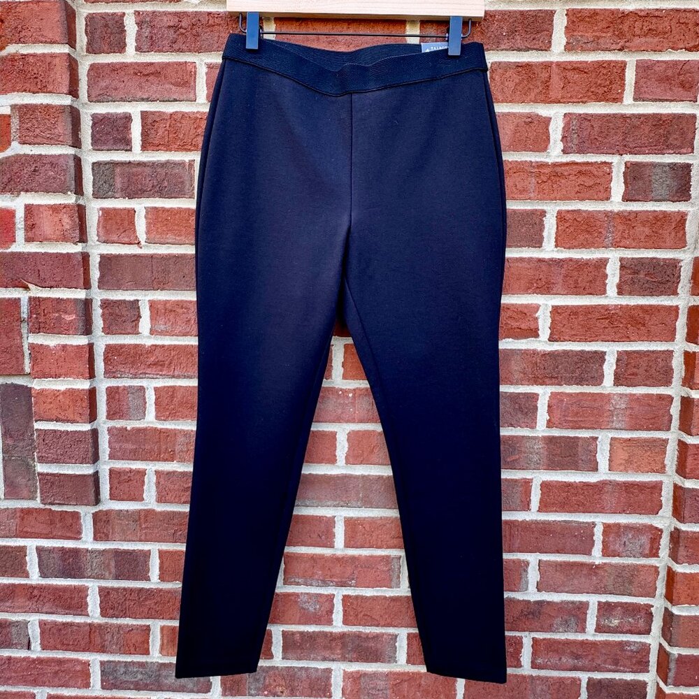 Talbots Soho Ankle Pant Black Pull On High Waist Skinny Leg Size 6